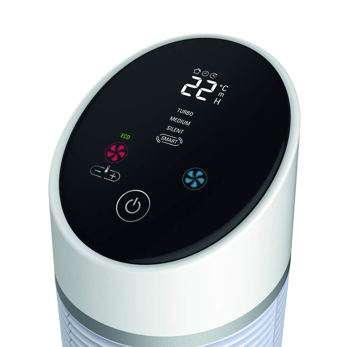 Rowenta 3-in-1 Tower Fan Silent Comfort, heater, fan, and air purifier, 10 settings for every need, eco heating mode, smart mode, remote control, timer, auto-off, white, HQ8120