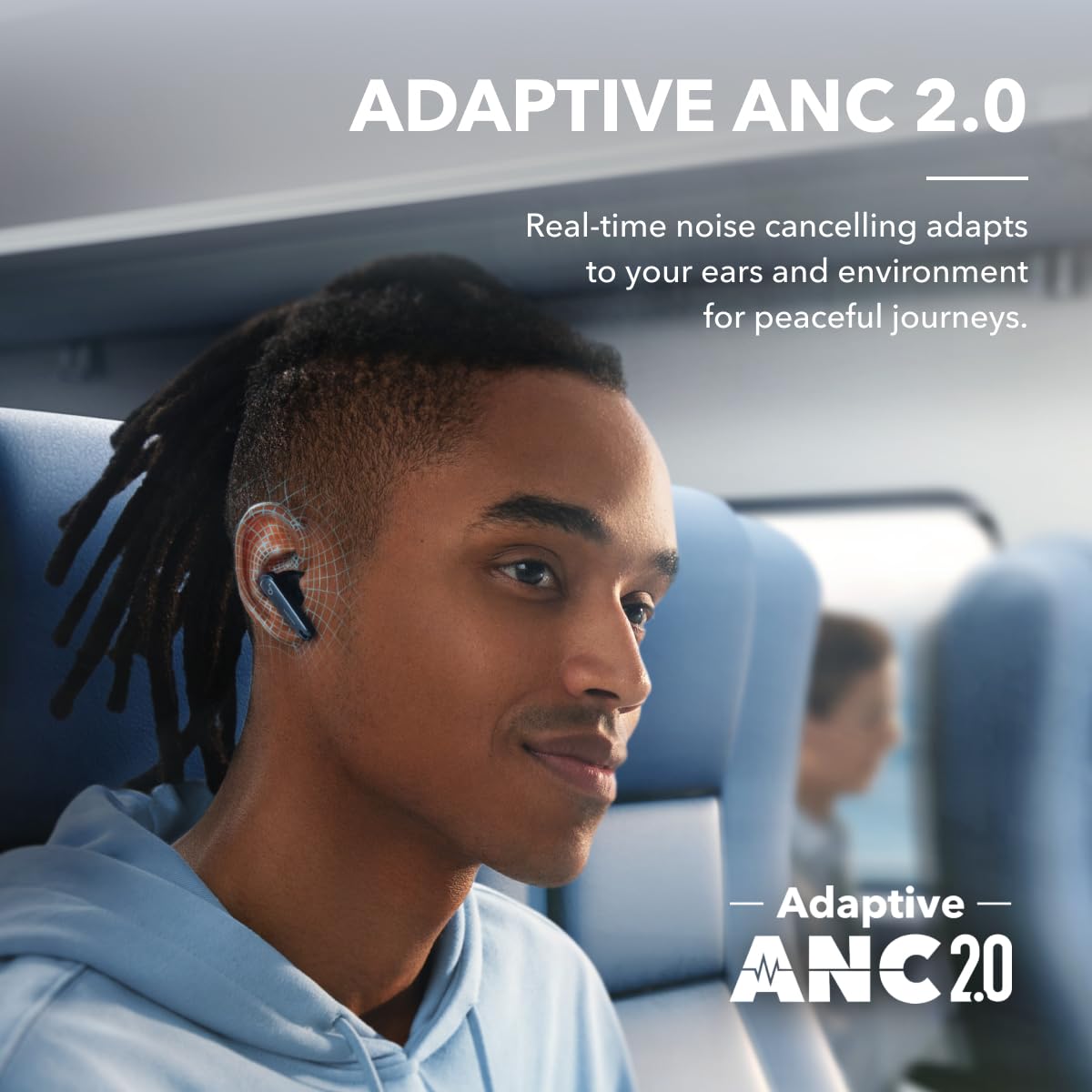 soundcore by Anker Liberty 4 NC Bluetooth headphones with noise cancellation, 98.5% noise canceling, adaptive for ears and surroundings, 50H playback (refurbished) - A3947