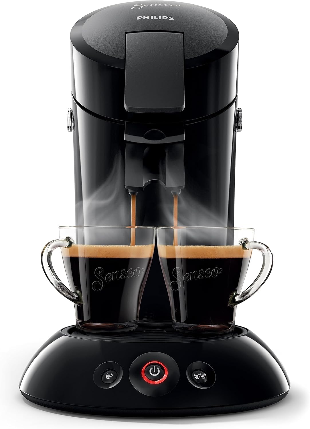 Philips Senseo Original coffee pad machine with Crema Plus, 1450 W, 0.7 liters, 21.3 x 31.5 x 33 cm, black (HD6553/67)