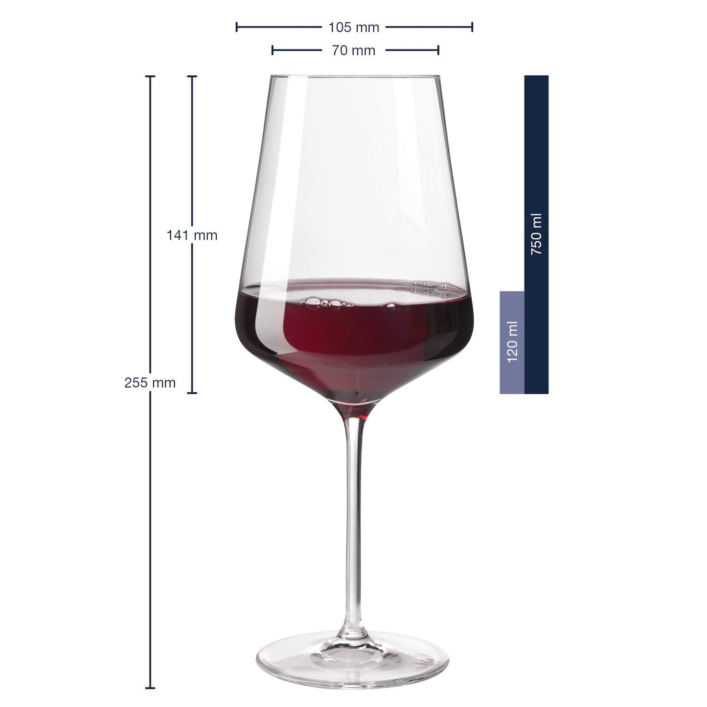 LEONARDO HOME PUCCINI red wine glasses (set of 6) • Scratch-resistant wine glasses (750 ml) • Dishwasher safe & durable • Timeless glasses for red wine • Modern design • Puccini red wine glass • 069554 - 014790