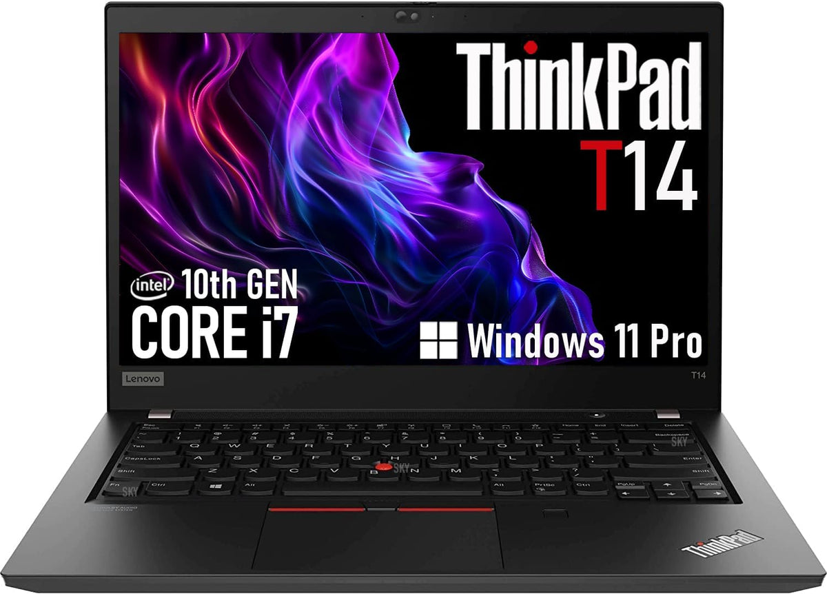 Lenovo Thinkpad T14 Gen 1 Laptop de afaceri, 14 inch FHD (1920x1080), Intel Core i7-10510U, 16 GB RAM, 256 GB SSD, tastatură US QWERTY, Windows 11 Pro (recondiționat)