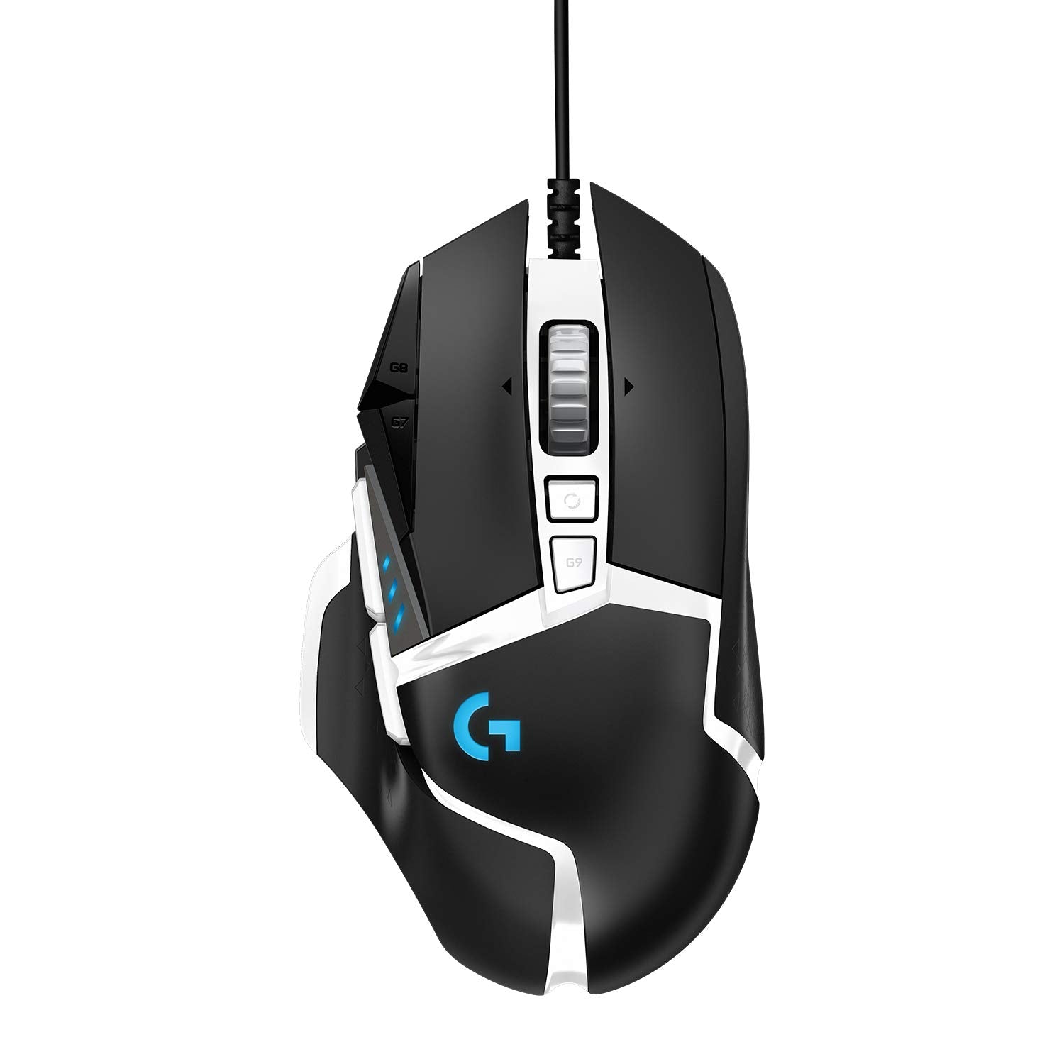 Logitech G502 HERO gaming mouse special edition with HERO 25K DPI sensor, RGB lighting, weight tuning, 11 programmable buttons, customizable game profiles, PC/Mac - black/white