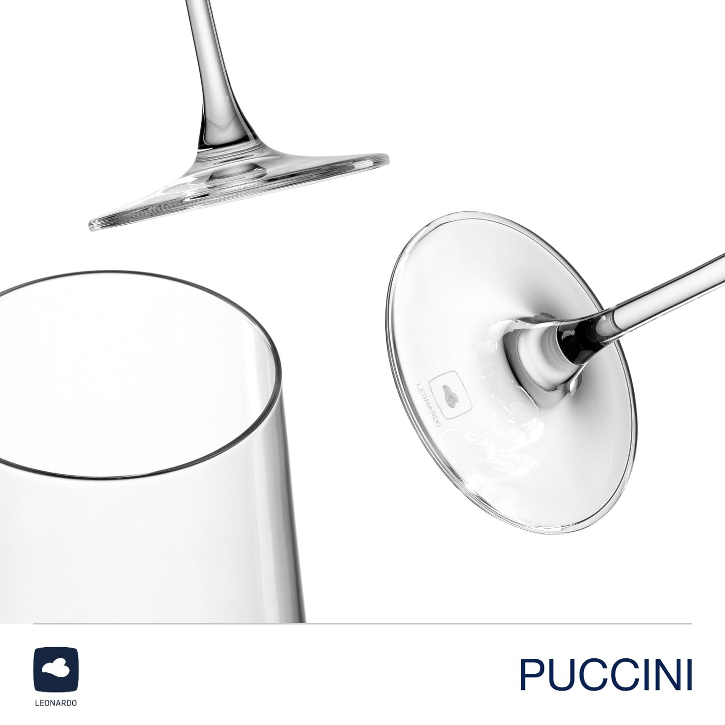 LEONARDO HOME PUCCINI champagne glasses (set of 6) incl. polishing cloth • Dishwasher-safe Prosecco goblets (280 ml) • Shockproof & suitable for everyday use • 040979