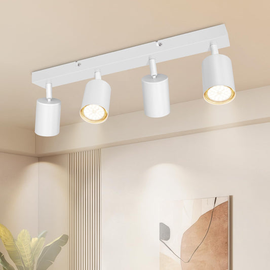 Dehobo LED ceiling spotlight 4 bulbs GU10 swiveling ceiling light white - D0514