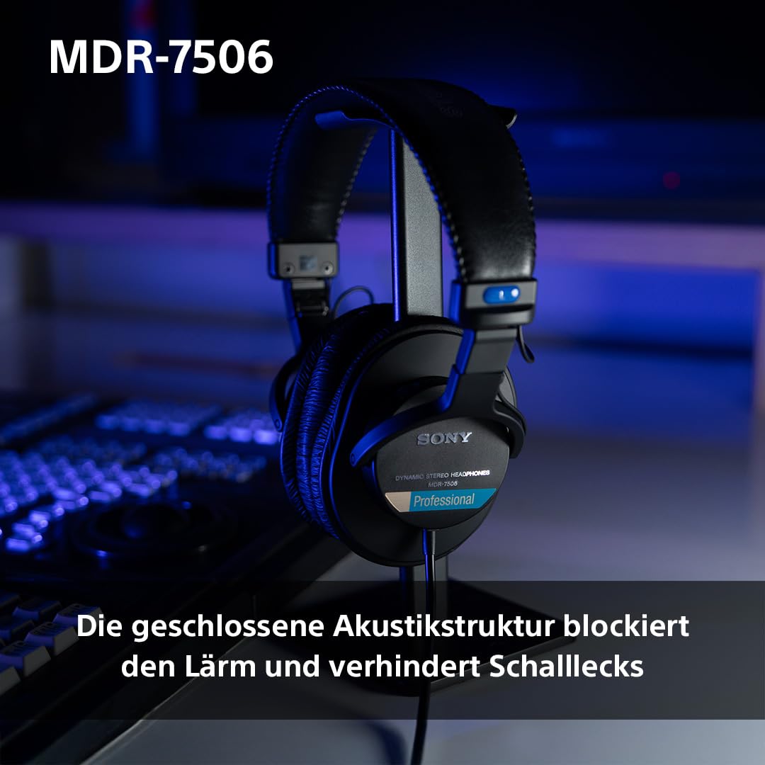 Sony MDR-7506 Closed-Back Wired Studio Monitor Headphones 10Hz-20kHz - MDR7506
