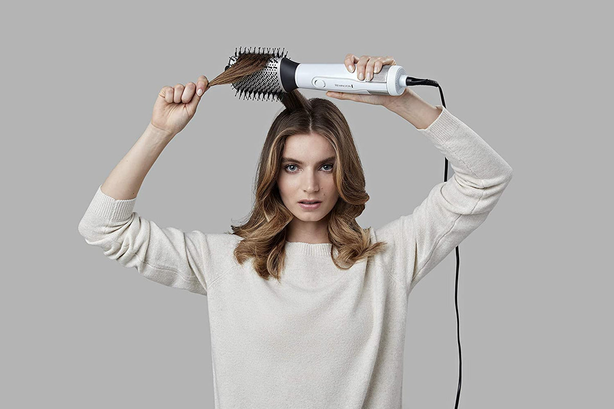 Remington Hydraluxe 2in1 Hot Air Brush: Hair Dryer & Volume Brush (1200 Watts, Hydracare Technology, moisture-retaining ceramic coating, 3 heat/2 separate fan settings) AS8901