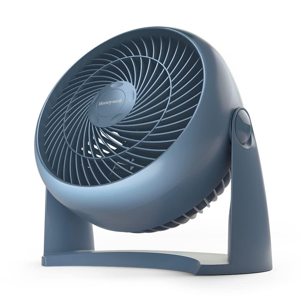 Honeywell TurboForce turbo fan - blue version (low-noise cooling, adjustable tilt angle up to 90°, 3 speed settings, wall mounting, table fan) HT900NE4