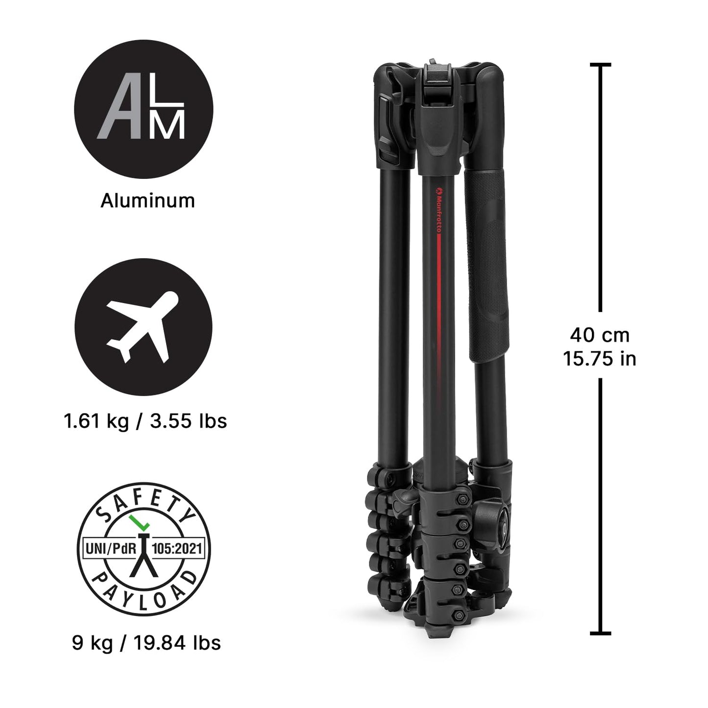 Manfrotto Befree Advanced AS Camera Tripod Lever Lock Compatible with Arca-Swiss Portable Compact Travel Tripod Set Ball Head Aluminum Tripod for DSLR Mirrorless Cameras Camera Accessories - MKBFRLA4FB-BH