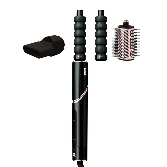 Shark FlexStyle 3-in-1 Air Styler & Hair Dryer, Auto Wrap Curl Attachment, Oval Brush, Concentrator, No Heat Damage, Black/Rose Gold, HD426EU