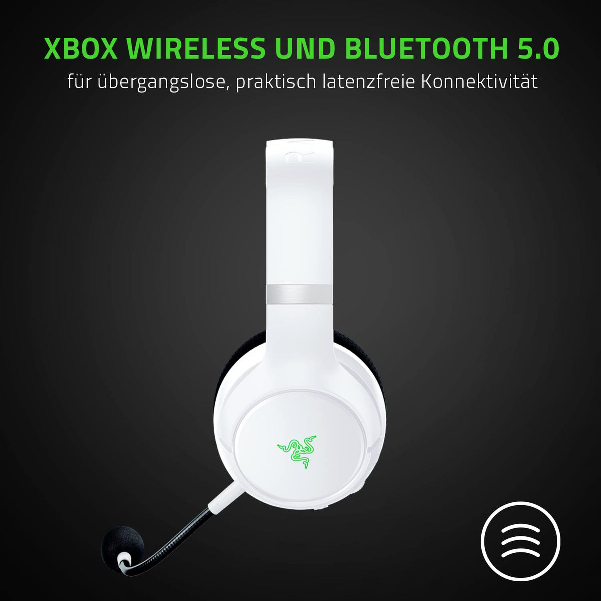 Razer Kaira Pro pentru Xbox - Cască wireless pentru Xbox Series X|S (drivere TriForce Titanium de 50mm, microfon HyperClear Supercardioid, microfon dedicat) Alb Mercury - RZ04-03470300-R3M1