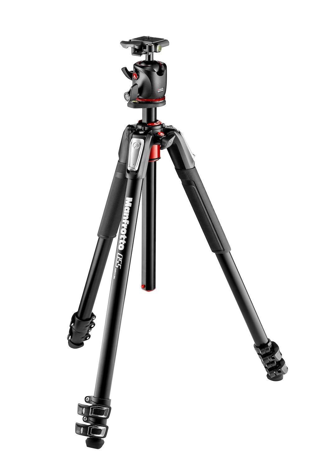 Manfrotto MK055XPRO3-BHQ2 Stativ din aluminiu cu cap de bilă XPRO & plăcuță de schimb rapid 200PL – Stativ profesional în 3 părți pentru camere DSLR & mirrorless, negru