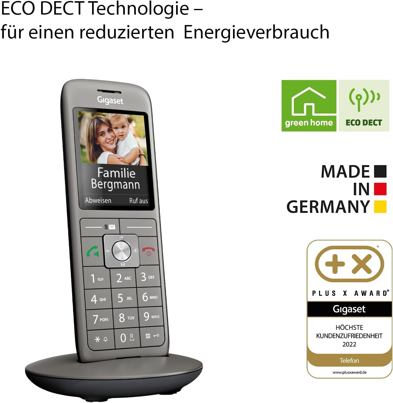 Gigaset CL660HX - design DECT handset with charging cradle - Fritzbox compatible - high-quality cordless telephone for router and DECT base, anthracite metallic [German version] [Without base]