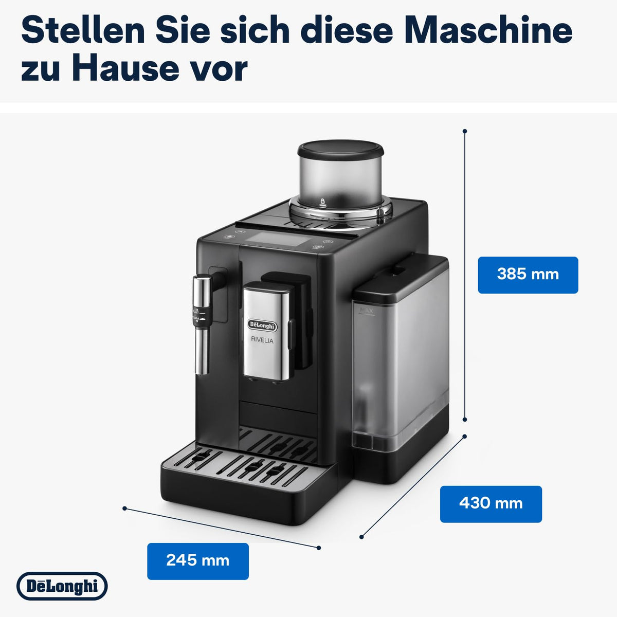 De'Longhi Rivelia - aparat de cafea complet 8 băuturi negru - EXAM44035B
