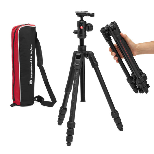 Manfrotto Befree Advanced AS Camera Tripod Rotary Lock Compatible with Arca-Swiss Portable Compact Travel Tripod Set Ball Head Aluminum Tripod for DSLR Mirrorless Cameras Camera Accessories - MKBFRTA4FB-BH