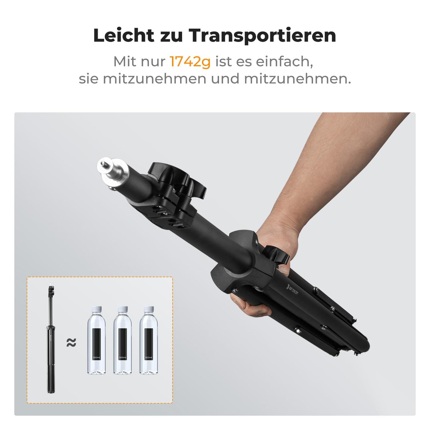 K&F CONCEPT 280CM Metal Photography Light Stand with Universal 1/4" Srew - KF34.043