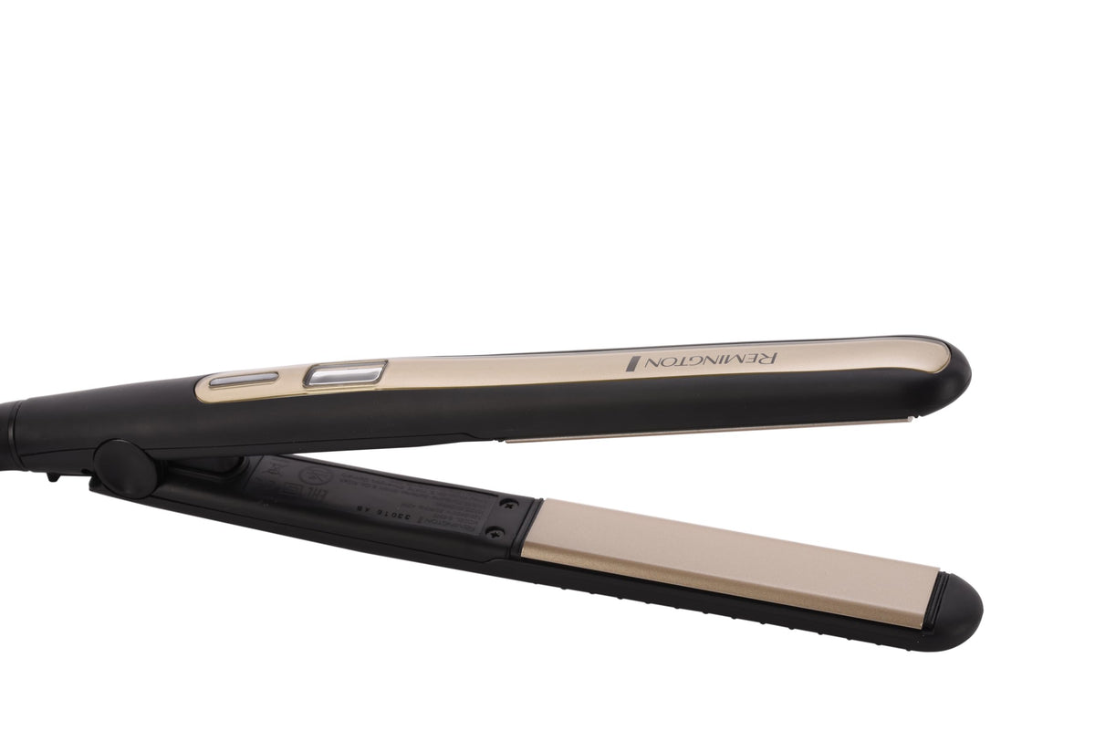 Remington Sleek & Curl Straightener (rounded design - ideal for straightening & styling curls and waves, high-quality ultra-tourmaline ceramic coating) LCD display, 150-230°C, Hair Straightener S6500