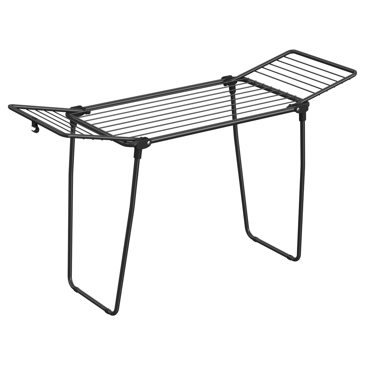 SONGMICS clothes airer, stand dryer 47 x 150 x 91 cm, wing clothes airer, wing clothes dryer, space-saving, metal, for clothes, towels, ink black LLR520BH01