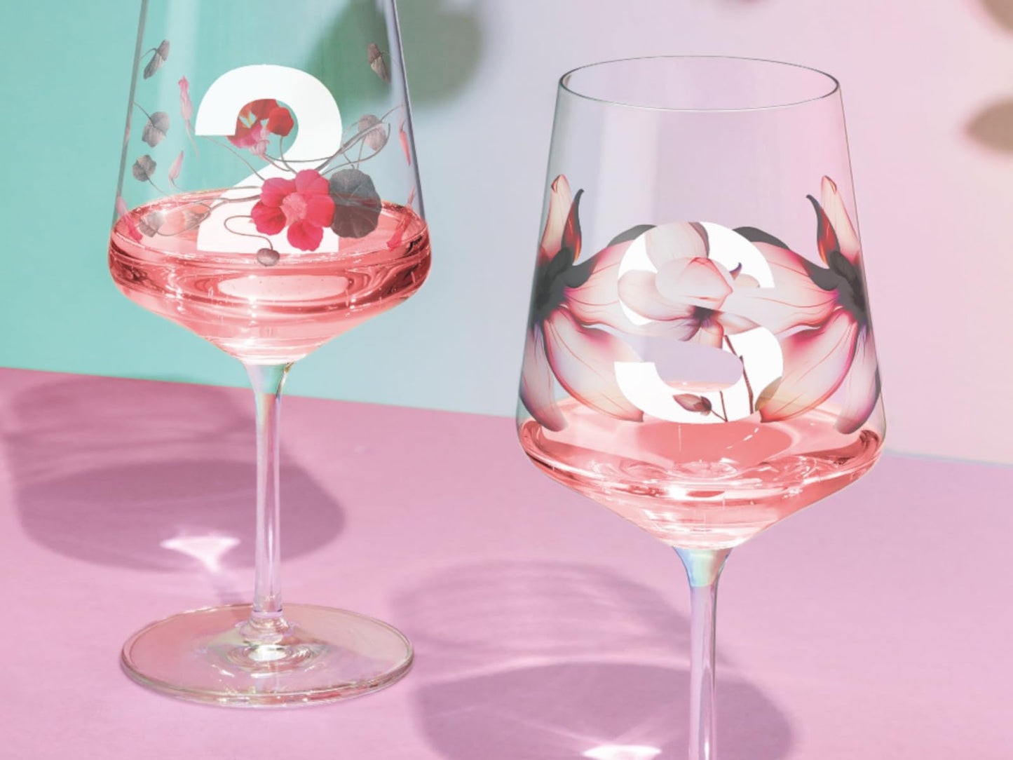RITZENHOFF 3461002 aperitif glass 500 ml - set of 2 - series Sommersonett No. 2, 2 pieces with flower motif - Made in Germany