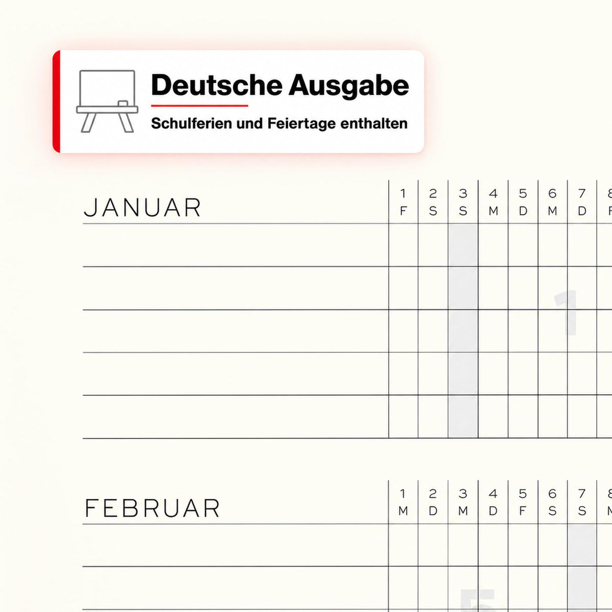 LEUCHTTURM1917 Daily Calendar 2027 Dotted Medium (A5) - German, Dusty Rose, 145 x 210 mm, January-December (12 months), 1 page per day, hourly grid 7:00-22:00, hardcover, 80 g/m² paper - 400167