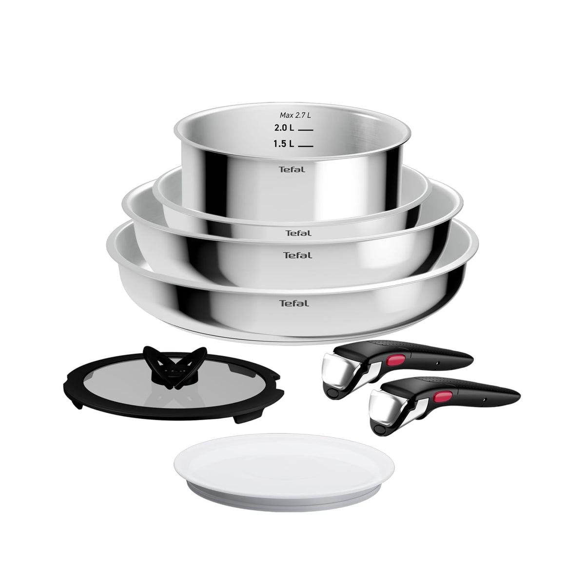 Set de vase de gătit Tefal Ingenio Comfort Max 8 piese, neîntărit - L968S834