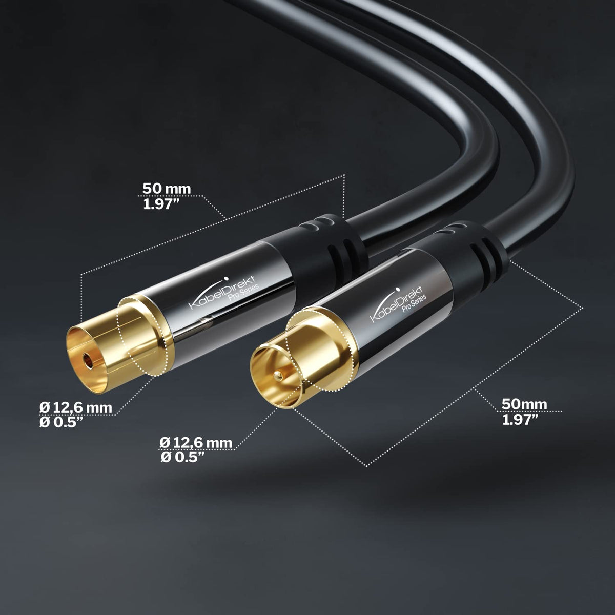 KabelDirekt – 4K antenna cable (coax) – 20m – male to female - 392
