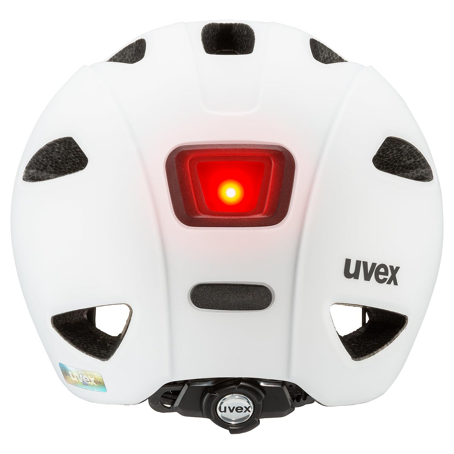 uvex OYO - Lightweight bicycle helmet for children - integrated side protection - expandable with LED light - white - black matt - 45-50 cm - S4100490515
