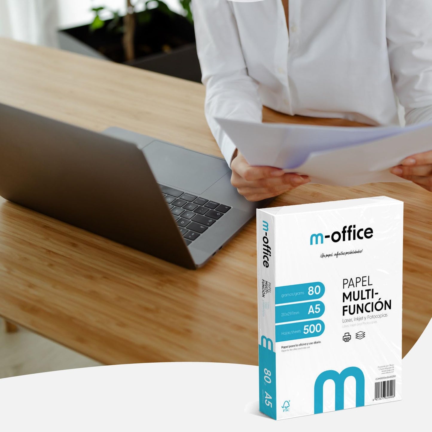 A5 Paper 80g 8 Pack of 500 Sheets Multifunction Paper for Inkjet and Laser Printers A5 Sheets 148 x 210mm Ideal for Office and Home m-office (5000 Sheets) - COM0593