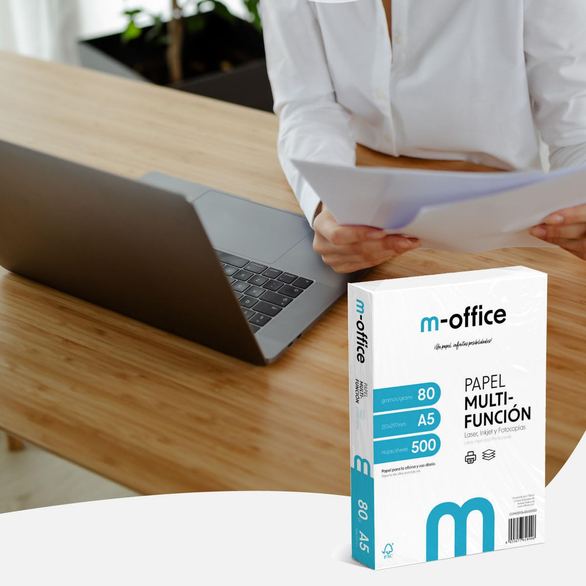 A5 Paper 80g 5 Pack of 500 Sheets Multifunction Paper for Inkjet and Laser Printers A5 Sheets 148 x 210mm Ideal for Office and Home m-office (2500 Sheets) - COM0593