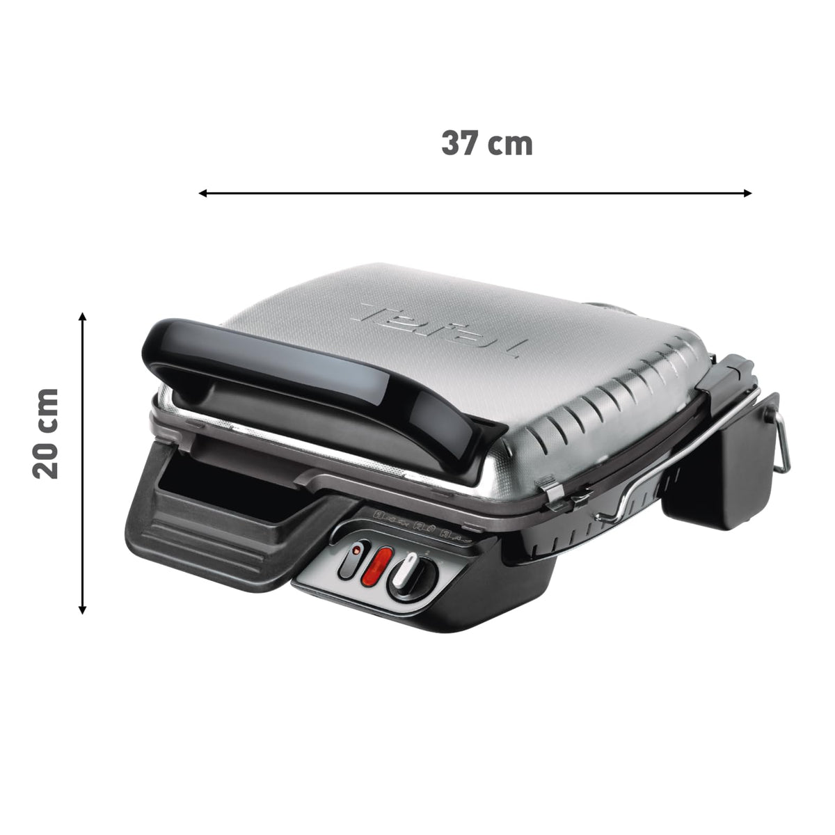 Tefal 3in1 Grill de contact, cu funcție de gratinare, suprafață dublă de grătar când este deschis ca grătar de masă/BBQ, Sandwich, Steak, Panini, termostat reglabil, antiaderent, Gri, GC3060