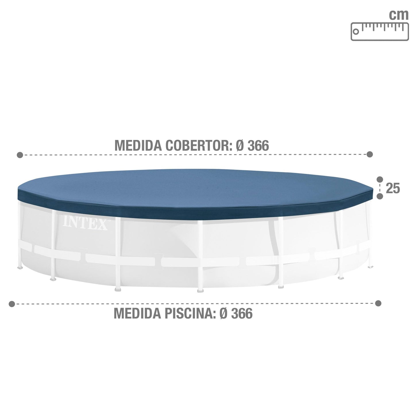 INTEX pool cover round diameter 366 cm for Prism Frame pools, winter tarpaulin summer tarpaulin (28031)
