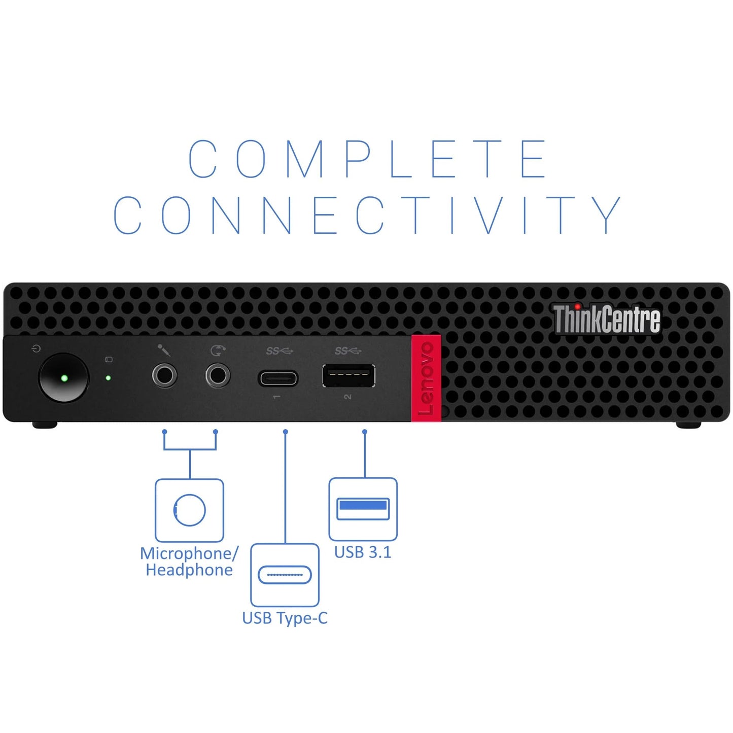 Lenovo ThinkCentre M720q mini PC Desktop, Intel Core i5-8500T, 16GB RAM, 256GB SSD, Wi-Fi, Bluetooth, US QWERTY keyboard, Windows 11 Pro (refurbished)