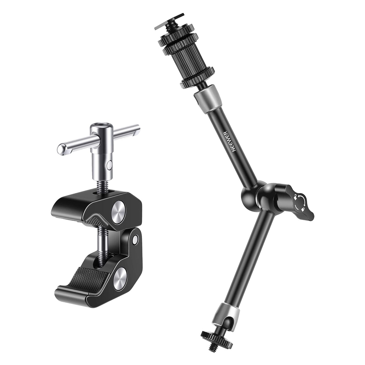 NEEWER ST20 Super Klemme und 27,9cm Verstellbarer Reibungskraft Gelenkarm, kompatibel mit SmallRig Kamera Käfig Rig, weitere Erweiterung für Monitor/LED Licht/Webcam, maximale Belastung 2kg