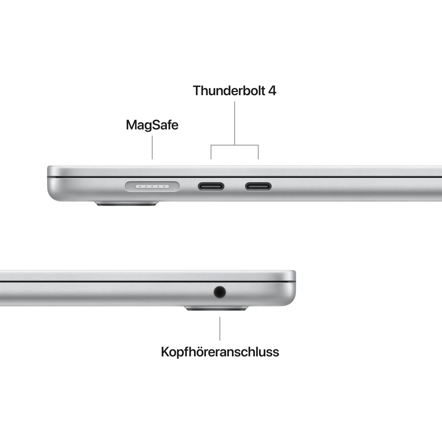 Apple 15.3" MacBook Air M5 chip with 10-core CPU and 10-core GPU: Liquid Retina Display, 16 GB shared RAM, 1 TB SSD, Touch ID, WLAN 7, silver; with Apple 70W USB-C power adapter - MDVD4D/A