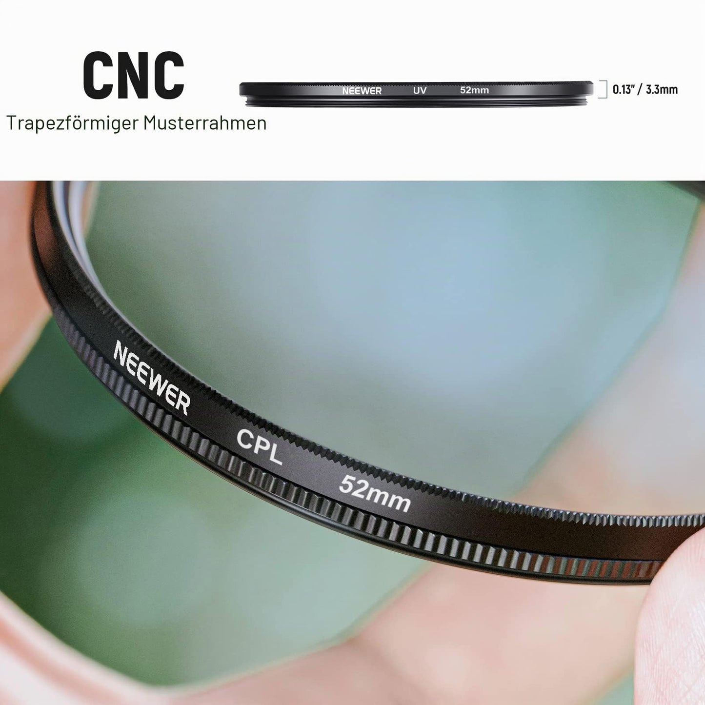 NEEWER 52mm ND lens filter set: UV, CPL, FLD, ND2, ND4, ND8 - 10083799@@##2