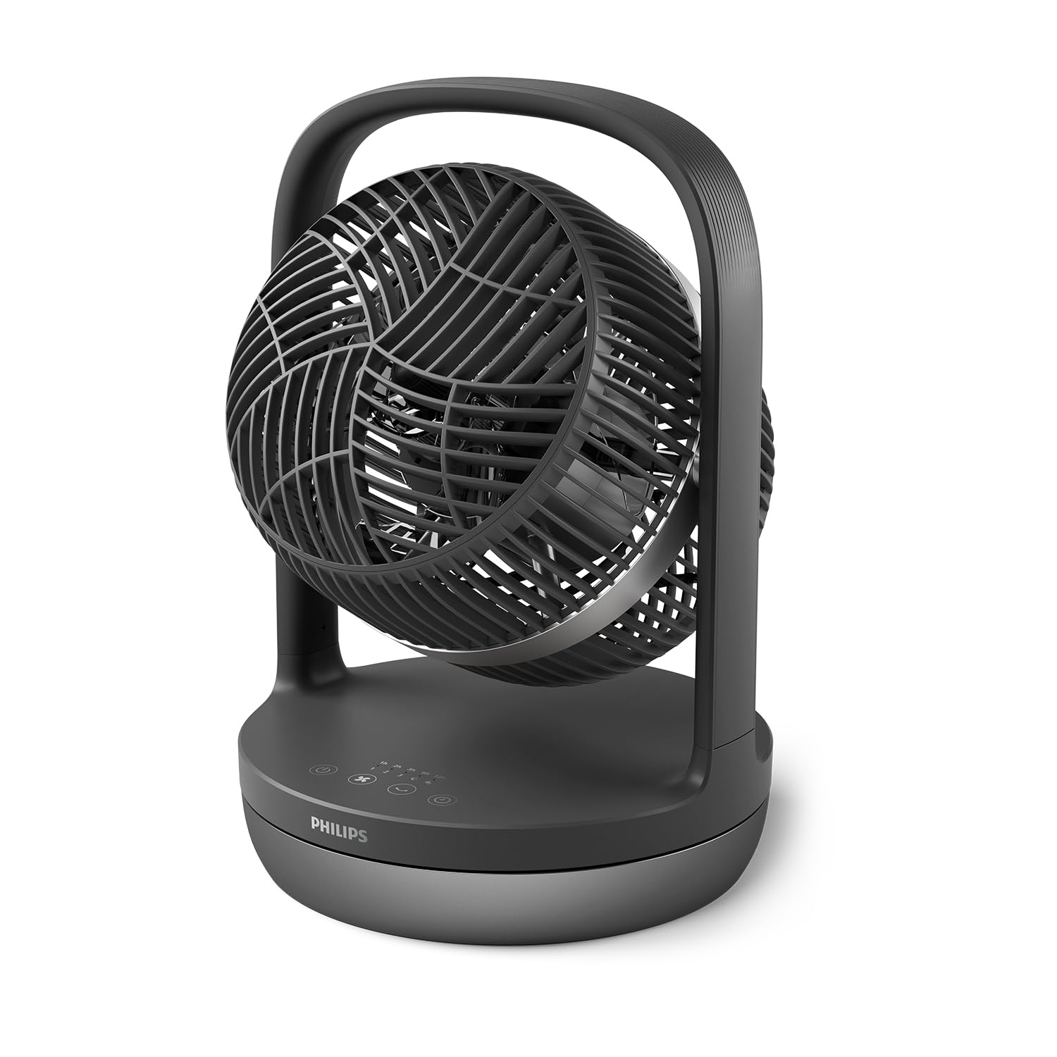 Philips Oscillating Table Fan Series 3000, Strong & Super Quiet with SilentWings Technology at 23 dB, Easy to Carry, Tilt 180°, Timer, Black (CX3050/01)