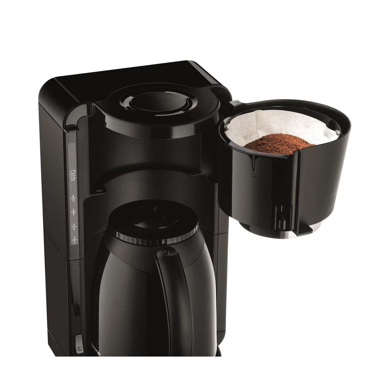 Rowenta Adagio Milano Filter Coffee Machine with Thermal Carafe, capacity 1 liter, 8-12 cups, automatic shut-off, removable filter holder, water level indicator, black, CT3808