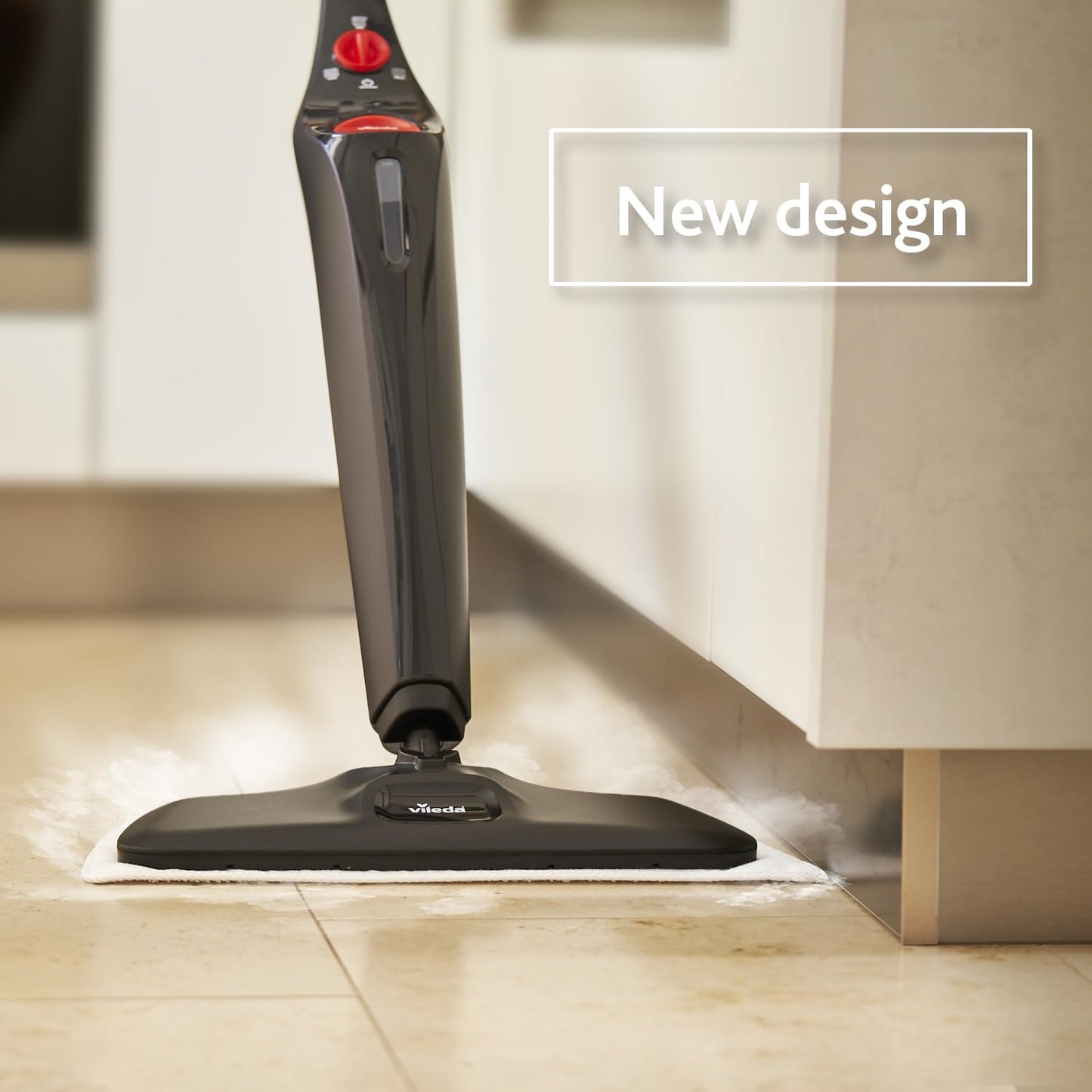 Vileda Steam Plus XXL steam cleaner | Hygienic floor cleaner with PowerPad and 2 microfiber covers - for large areas, tiles, laminate & parquet | Heating time: 15 seconds | Comfort pack - 173951