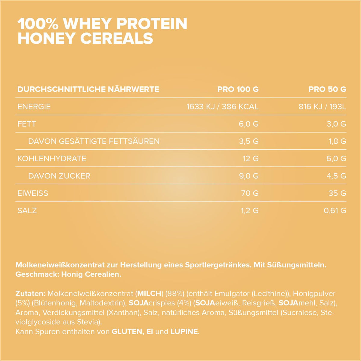 IronMaxx 100% Whey Protein Powder 500g - Honey Cereal | Creamy Protein Shake with BCAAs & EAAs | High Protein, Low Carb & Low Sugar | Ideal for Muscle Building, Diet & Fitness - 42924