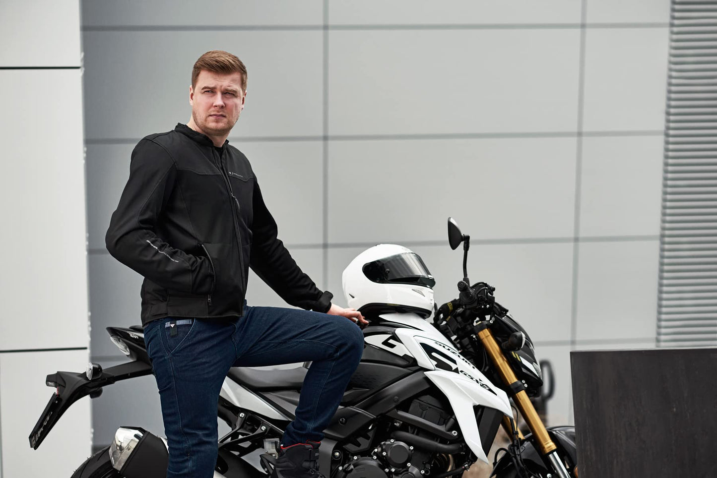 SHIMA OpenAir Motorcycle Jacket Men with Protectors AirForce Back Protector Motorcycle Jacket Summer Mesh Ventilated Textile Jacket Protective Jackets Protector Jacket Airy (Men, Black, S) - OPENAIR