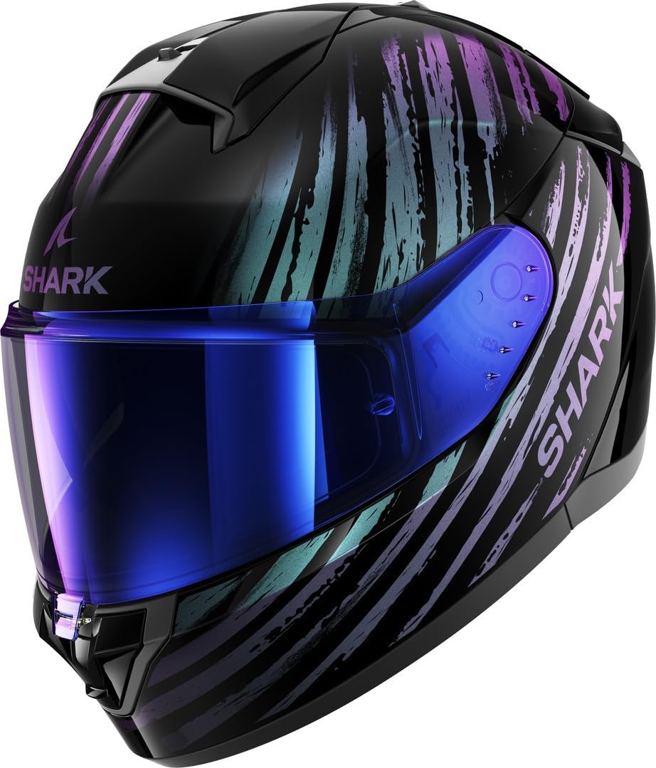 SHARK, Integral Motorcycle Helmet RIDILL 2 ASSYA Black/Blue/Purple KXK, XL - HE1120EKXK