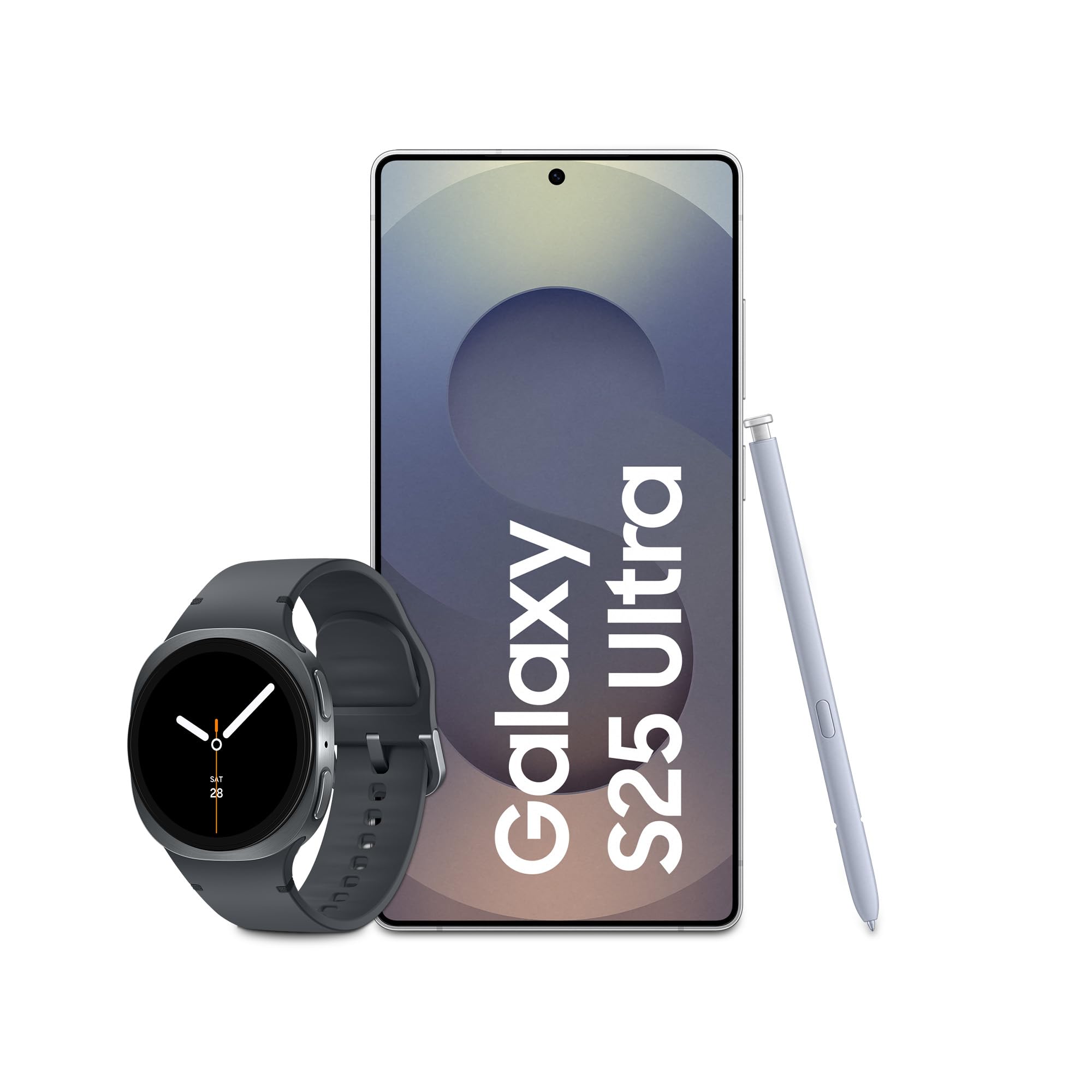 Samsung Galaxy S25 Ultra AI smartphone with Galaxy AI, 12 GB RAM, 1 TB storage, Titanium Silverblue, 3 year manufacturer's warranty + Galaxy Watch8 Smartwatch