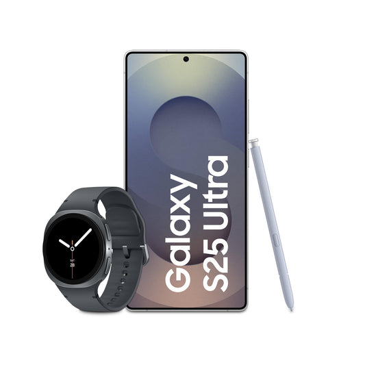 Samsung Galaxy S25 Ultra AI smartphone with Galaxy AI, 12 GB RAM, 1 TB storage, Titanium Silverblue, 3 year manufacturer's warranty + Galaxy Watch8 Smartwatch