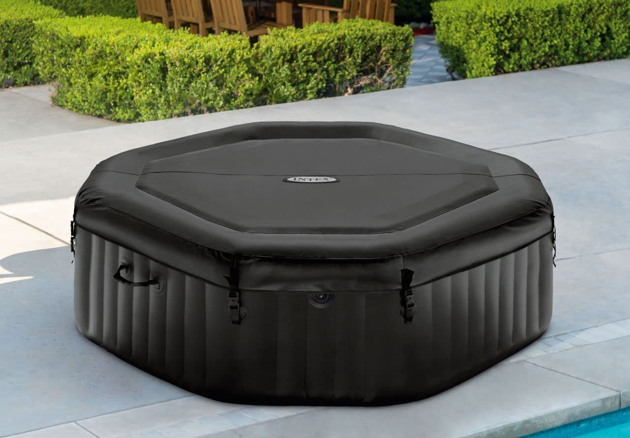 Intex 28458 - Inflatable whirlpool PureSpa Jet&Bubble Deluxe, 4 people, 120 jets, heating, black, 201x71 cm