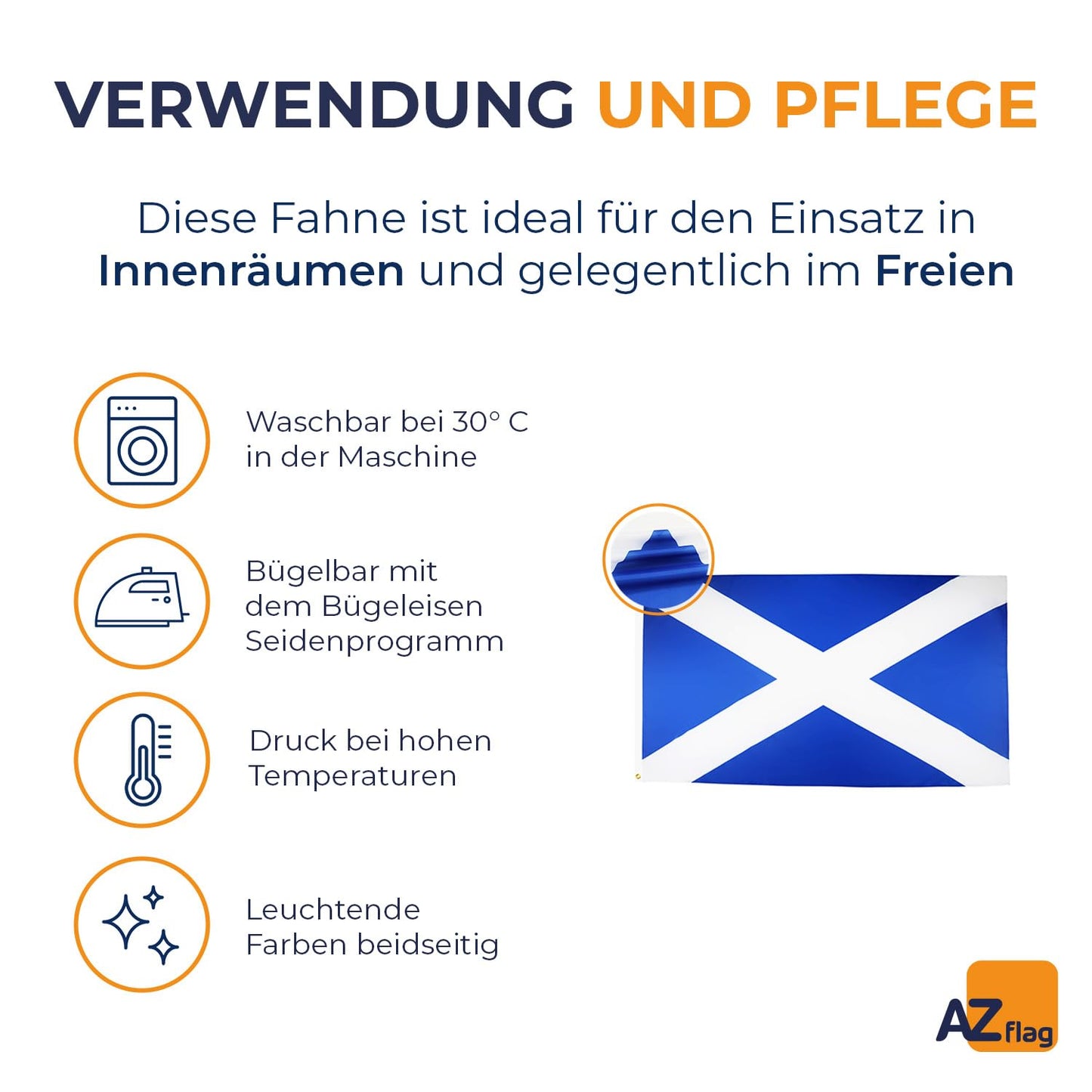 AZ FLAG - Scotland Flag - 250x150 cm - Large Scottish Flag 100% Polyester with Brass Eyelets - 300g - K_55