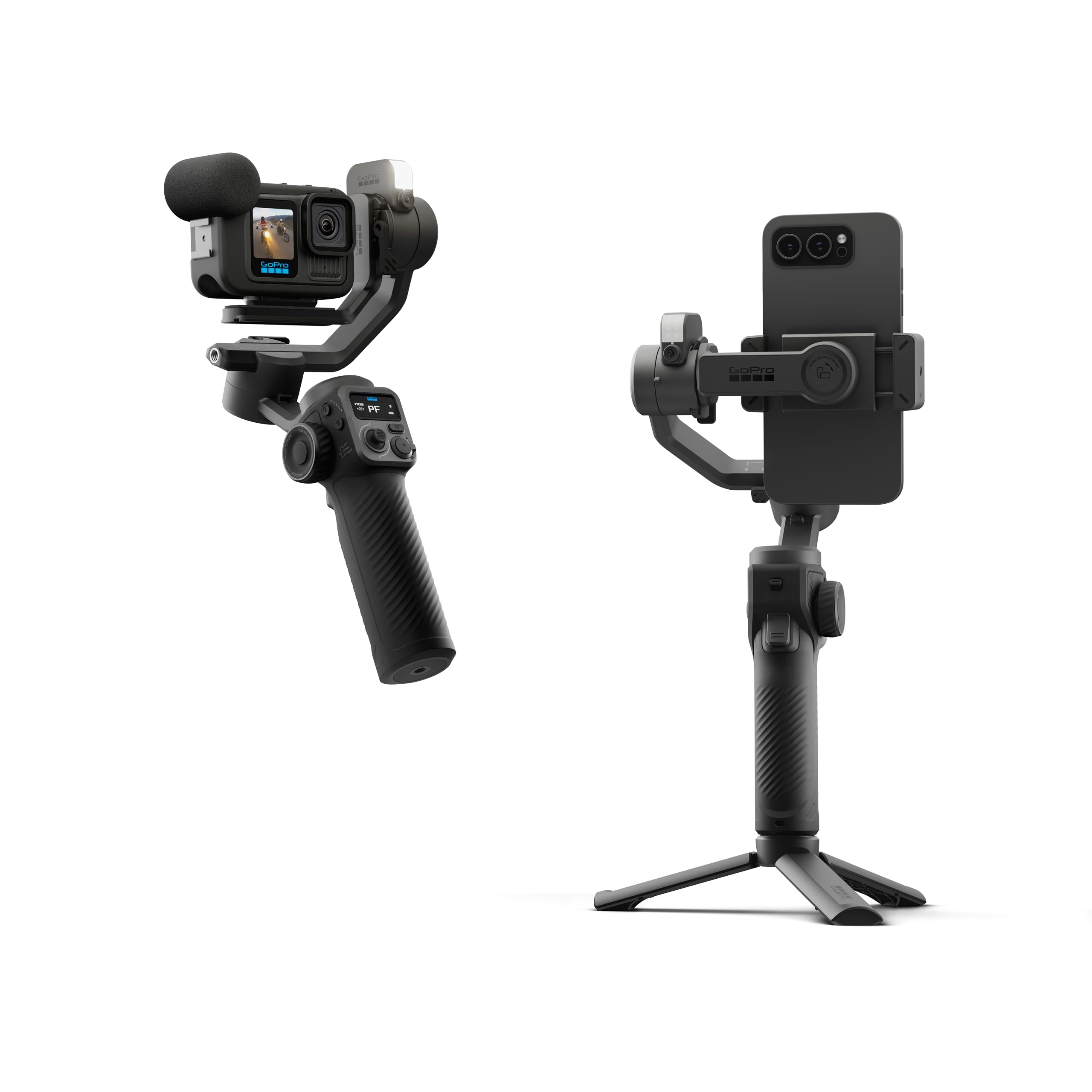 GoPro Fluid Pro AI 3-Axis Gimbal Stabilizer for GoPro Cameras and Smartphones, Subject Tracking, Lighting, Wireless Camera Control, Portable, Vlogging, 360° Rotation, Device Charging - AGMSS-011-EU