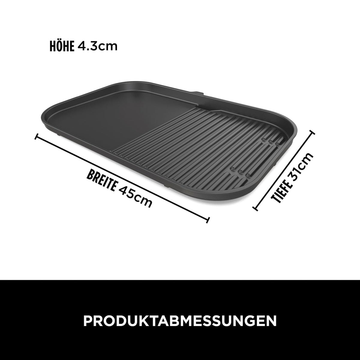 Ninja Woodfire XL flat grill plate, XSKOGXLGGCMEU, Black