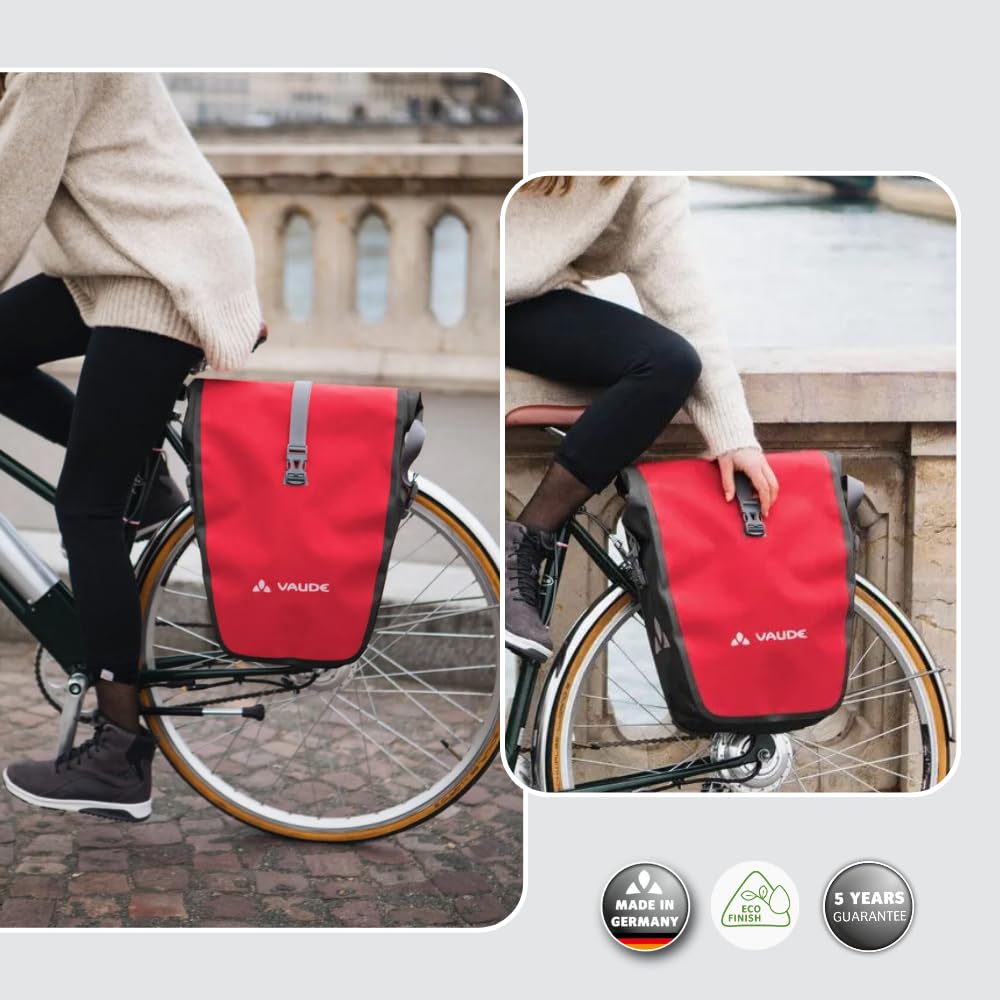 VAUDE bicycle bag for luggage rack Aqua Back Single 1 x 24 L in blue, rear wheel bag waterproof, bicycle luggage rack bag at the back, easy to attach - Made in Germany - 12413