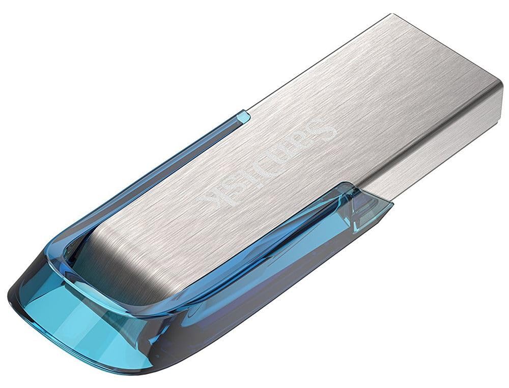 SanDisk Ultra Flair USB 3.0 Flash Drive 128GB (Rescue Pro Software, Password Protection, Rugged, Slim Metal Body, 150MB/s Transfer Speed) Blue - SDCZ73-128G-G46B