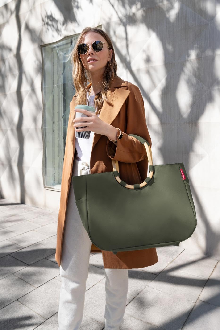 reisenthel loopshopper L forest gold – sturdy bag with practical compartments made from recycled PET bottles – charming and water-repellent design - OR5054