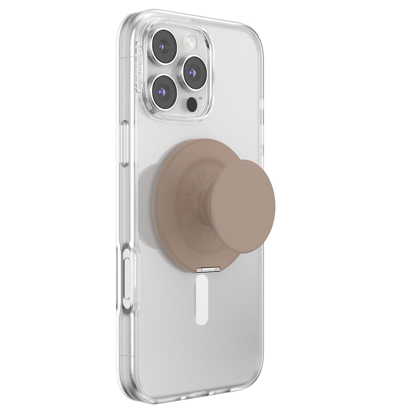 PopSockets Kick-Out Grip for MagSafe, Adjustable Stand for Portrait or Landscape Format, Magnetic Holder, Brown - Latte - 807625